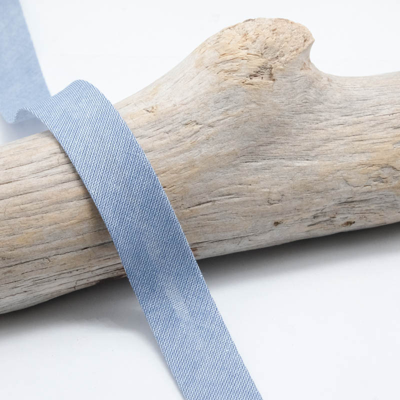 18mm Blue Chambray Denim Bias Tape - Maison Klem